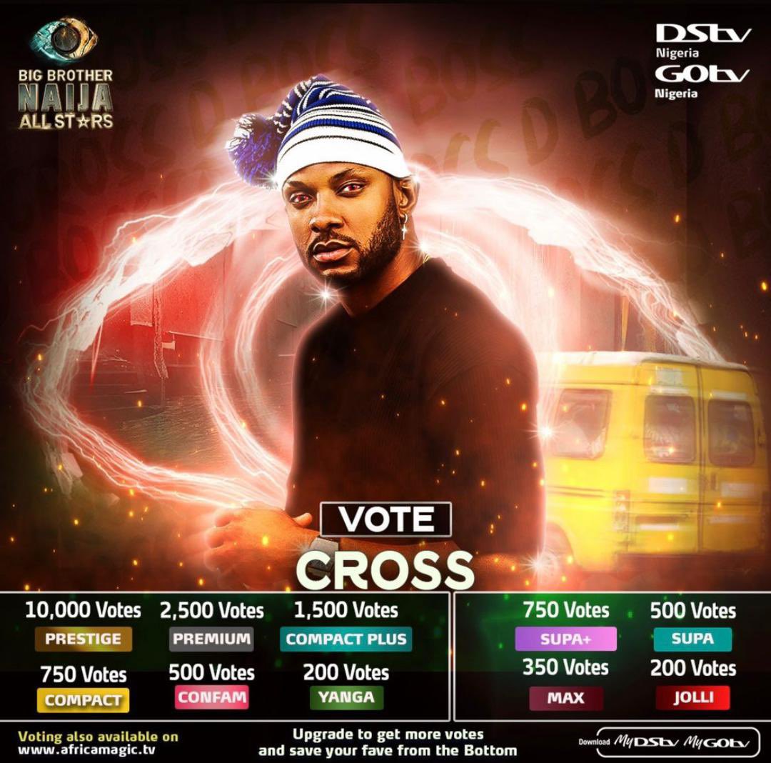 crossdabossike's tweet photo. Cross Nation!!!

Cross is up for possible eviction this week🥺🙏🏽🙏🏽

It’s time to VOTE o!!!

Please VOTE like never before !!

#bbnaija #BBNaijaAllStars #CrossOkonkwo https://t.co/6lyJRB0lCv