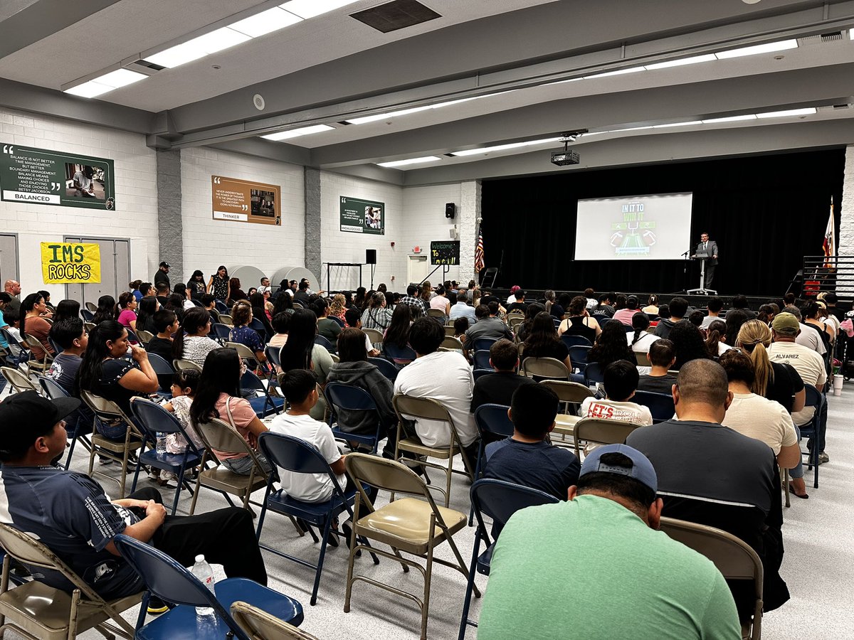 6/7th grade @IMS_Knights Orientation today. Great crowd! #LHCSD
