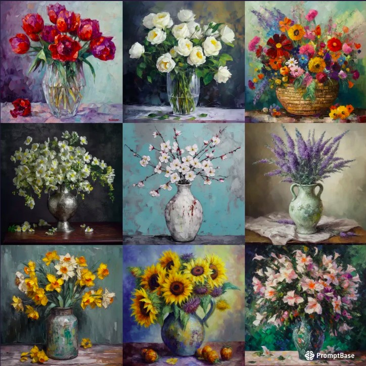 promptaura's tweet photo. Elegant Flowers In Vase Artworks at my @promptbase account:
https://t.co/kgF7Y9yGOF

#AIArtwork #prompt #promptengineering #midjourney #midjourneyart #AI #promptbase #promptaura #ElegantFlowers #FloralArt #VaseArt #BotanicalBeauty #ArtfulArrangements #BlossomAndBloom #printyours https://t.co/nJBtyMM0Uy