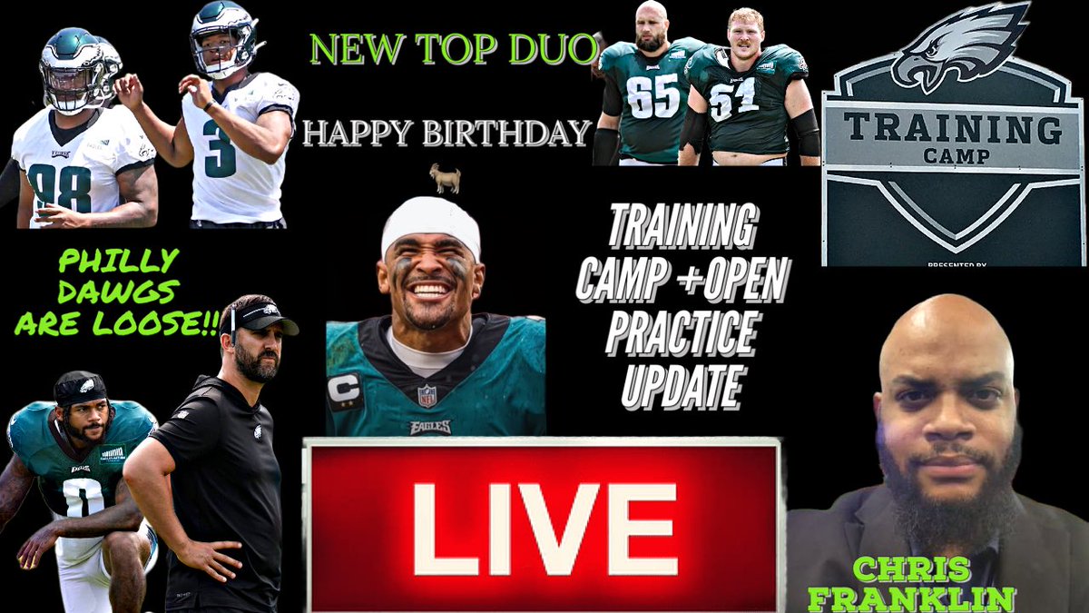 Philadelphia Eagles News | Week 2 Training Camp + Open Practice Update W... youtube.com/live/-2-QDgNey… via <a href="/YouTube/">YouTube</a> TAP IN SHARE RETWEET AND SUBSCRIBE!!! <a href="/cfranklinnews/">Chris Franklin</a> SPECIAL GUEST