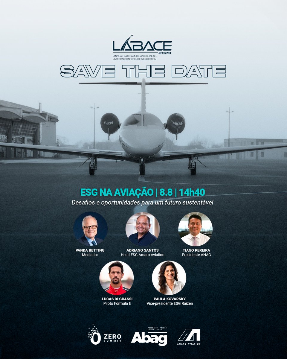 Zero Summit (@zero_summit) on Twitter photo O Zero está confirmado na Labace 2023. A convite da <a href="/AmaroAviation/">Amaro Aviation</a> , empresa de aviação executiva e que participou da edição do Zero Summit em Foz do iguaçu (PR), estaremos presentes no painel "ESG na aviação: Desafios e Oportunidades para um futuro sustentável". O Zero está confirmado na Labace 2023. A convite da <a href="/AmaroAviation/">Amaro Aviation</a> , empresa de aviação executiva e que participou da edição do Zero Summit em Foz do iguaçu (PR), estaremos presentes no painel "ESG na aviação: Desafios e Oportunidades para um futuro sustentável".