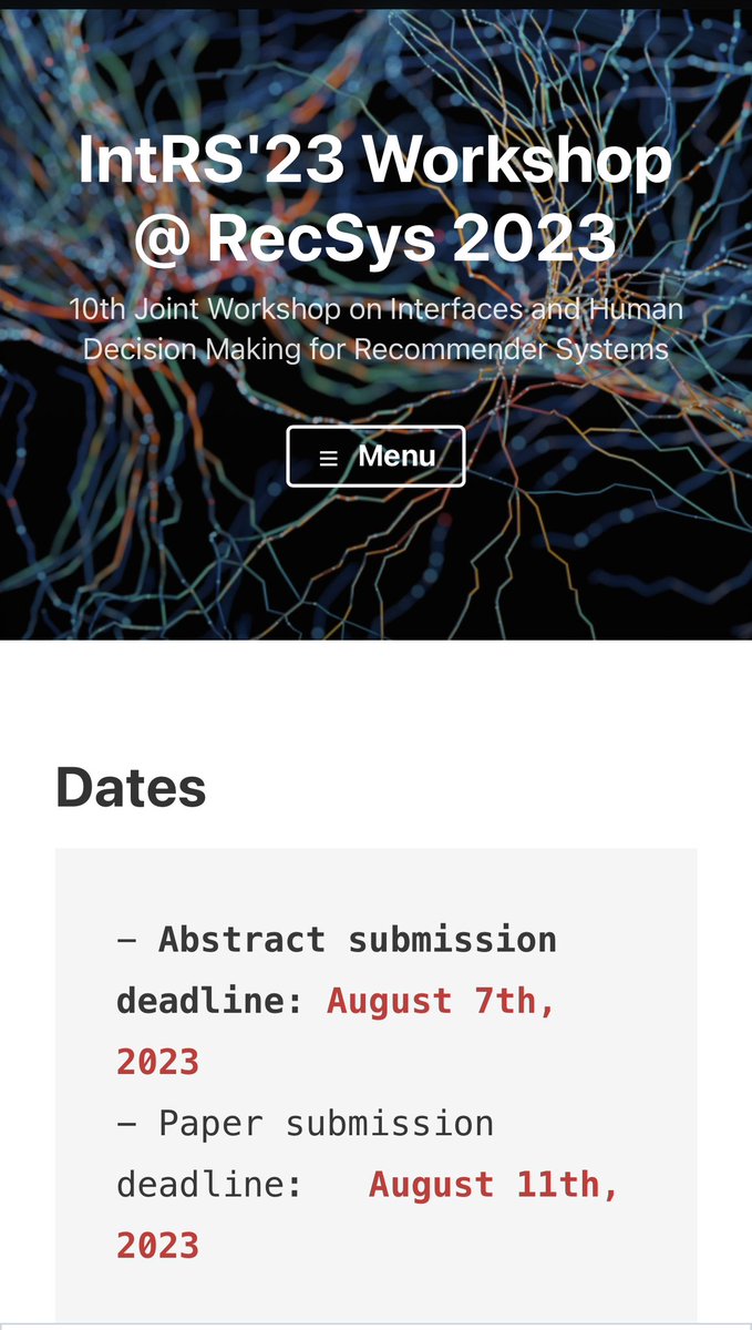 IntRSworkshop's tweet image. IntRS workshop
today is the last day to submit your abstract
deadline for submitting your paper
📅: August 11th, 2023 ###
We welcome short papers, demos and long papers!
ℹ️ Call for papers and info: intrs2023.wordpress.com
@ACMRecSys