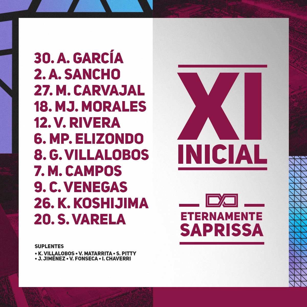 #PrimeraDivisión | J1 Clausura 2023 

El XI inicial de los equipos 

MPZ 🆚️ SAP 
⏰️ 3:00 PM 
📺 TD MÁS 

#ElEquipoDeSuGente
