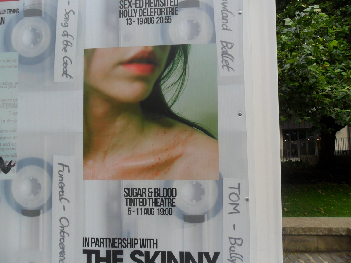 <a href="/FlawBored/">FlawBored</a> <a href="/FollowTheCow/">Underbelly Edinburgh</a> <a href="/Summerhallery/">Summerhall</a> <a href="/stronggirlplay/">The Strongest Girl in the World Play</a> @Truly_psw <a href="/GreensideVenue/">Greenside Venues</a> <a href="/thelucyhayes/">Lucy Hayes</a> <a href="/ThePleasance/">Pleasance</a> <a href="/NQDWorld/">Nathan Queeley-Dennis</a> <a href="/painesplough/">Paines Plough</a> <a href="/kieran_hurley/">Kieran Hurley</a> <a href="/traversetheatre/">Traverse Theatre</a> <a href="/hellomiriam/">Miriam</a> <a href="/tintedtheatre/">Tinted Theatre</a> “Sugar &amp; Blood” a feminist period play with some superb contemporary twists. Really strong acting from LIPA Graduates. Not one to miss at Zoo Playground !