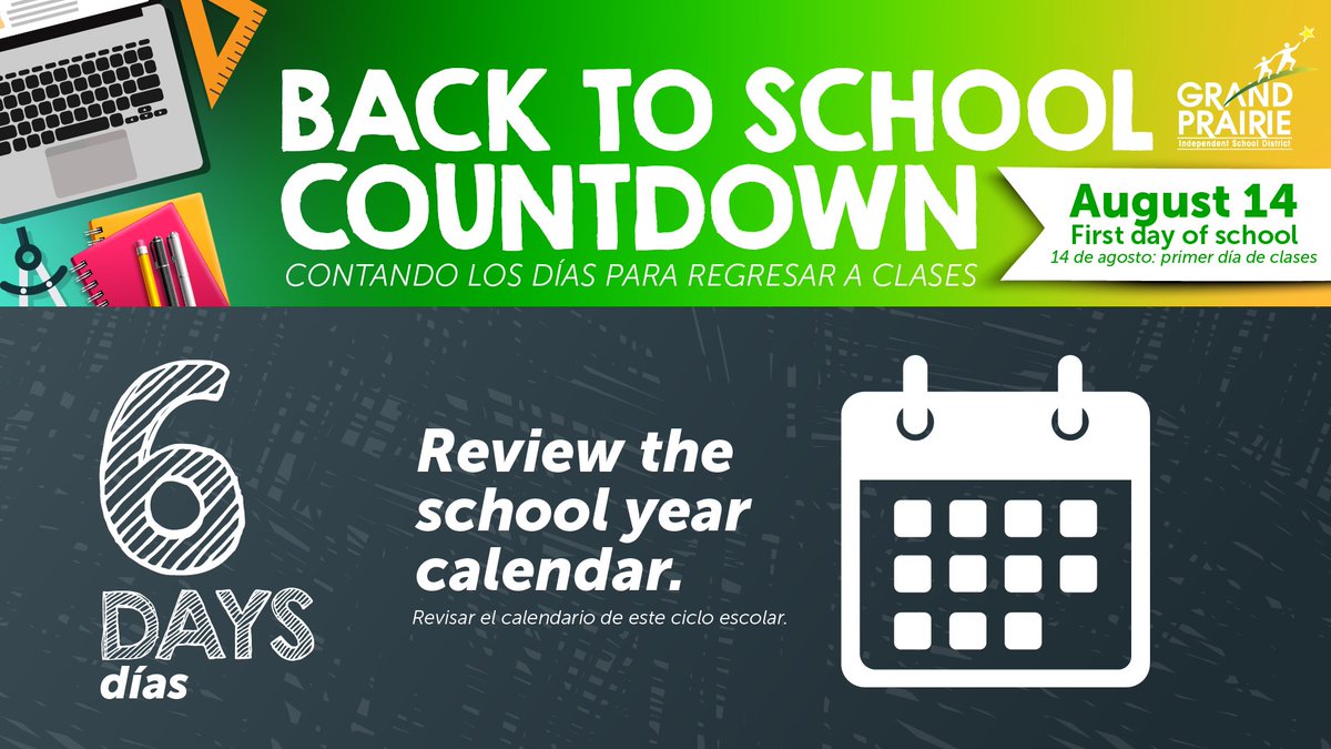 We are so excited 😁 that we are only 6 days away from the start of school. Be sure to check the calendar on the school website to see all that is happening throughout the year at your child’s school.