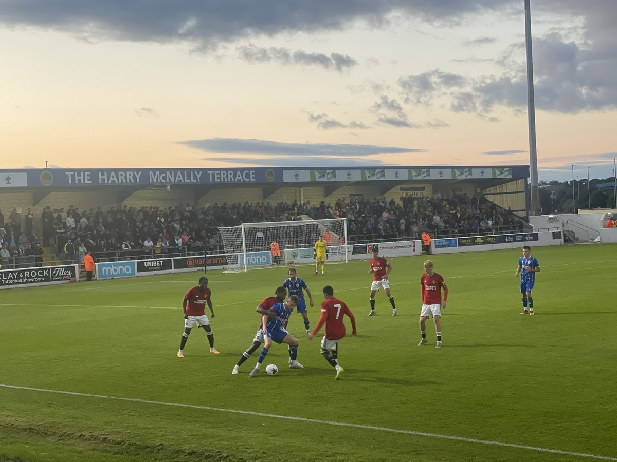 bennymufc's tweet photo. Chester FC 0-4 Manchester United at FT: Shoretire & McNeill with a brace & Emeran with the goals. #MUFC #MUAcademy #U21 #DevaStadium #ManchesterUnited #ManUtd 🇾🇪🇾🇪🇾🇪 https://t.co/A4PY66wMeW