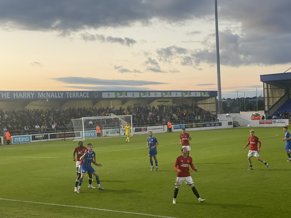 bennymufc's tweet photo. Chester FC 0-4 Manchester United at FT: Shoretire & McNeill with a brace & Emeran with the goals. #MUFC #MUAcademy #U21 #DevaStadium #ManchesterUnited #ManUtd 🇾🇪🇾🇪🇾🇪 https://t.co/A4PY66wMeW