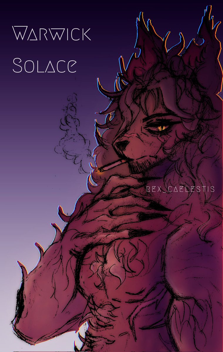 my scruffy old man Warwick Solace. #oc #ocdrawing #werewolf