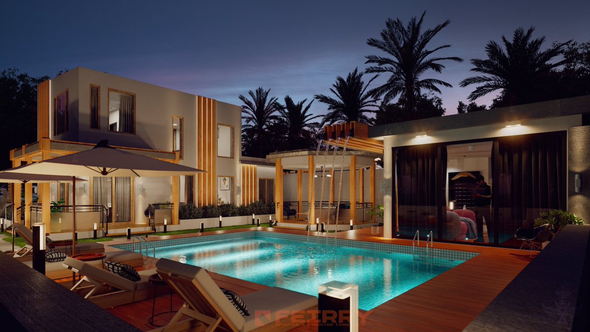 ibi_designs's tweet photo. Backyard views of the project. 

#archviz #architecture #3drendering #3dsMax https://t.co/2mO03PRYMl