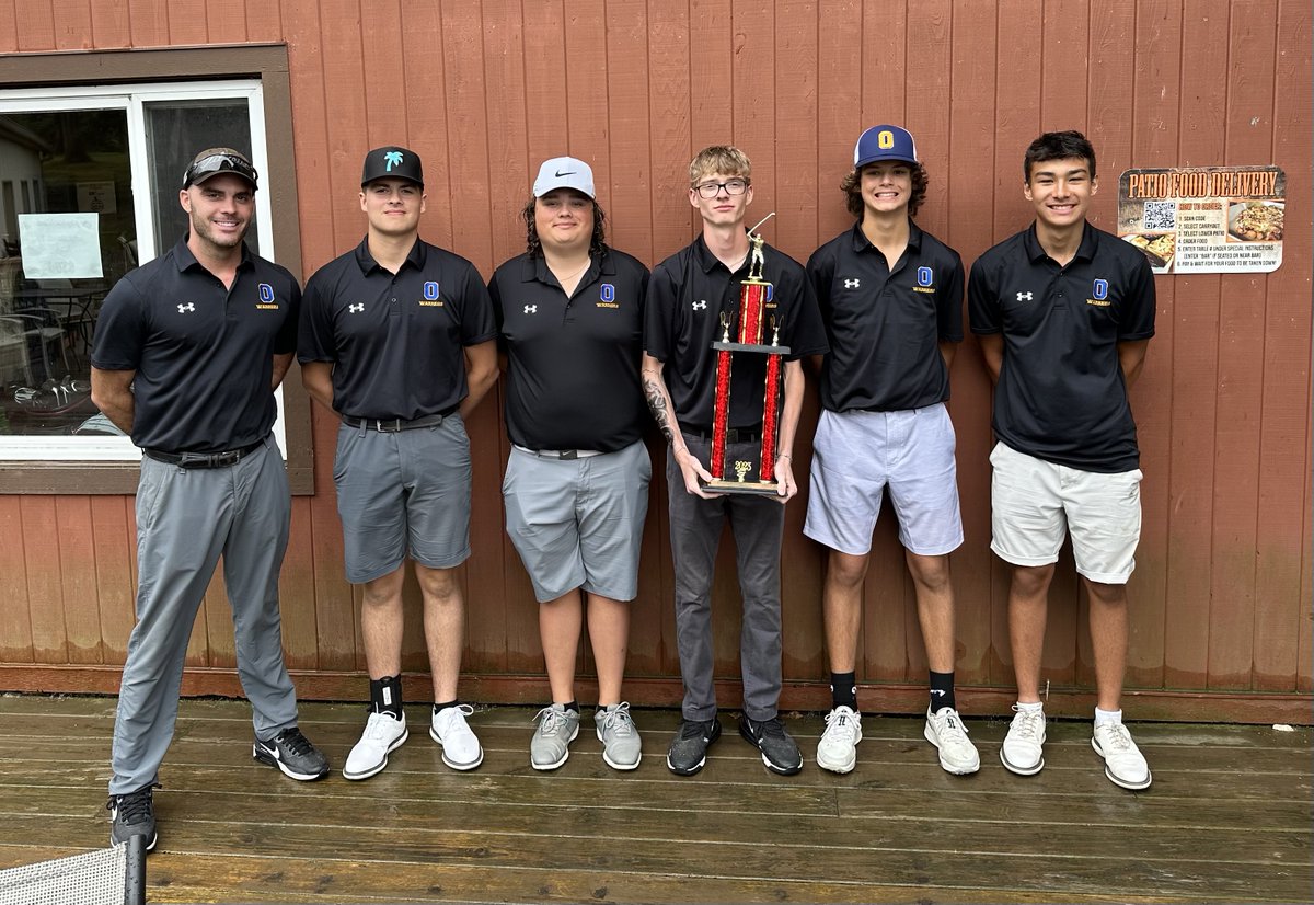 ont_athletics's tweet image. BREAKING 🏆 ⛳️The Warriors took 1st Place over 14 schools in The Bucyrus Invitational today in the torrential rain. Hunter McCarthy led OHS with a 79 while Cam Bulakovski &amp;amp; Chase Dininger added 81's #GrittyPerformance @WarriorOzone