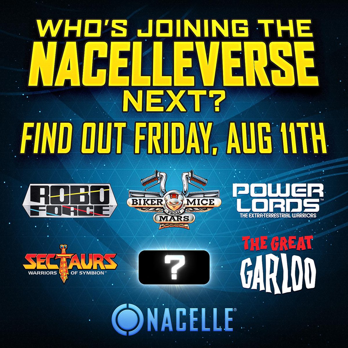toysthatmadeus's tweet photo. 📷📷 Some HUGE news dropping this Friday, as we reveal who’s joining the ever growing #NacelleVerse next! Stay tuned! #WhoCouldItBe
#nacellecompany #bikermicefrommars #bikermice #roboforce #powerlords #greatgarloo #sectaurs #animated #animatedseries #toycollector https://t.co/H2GuSJAB1L