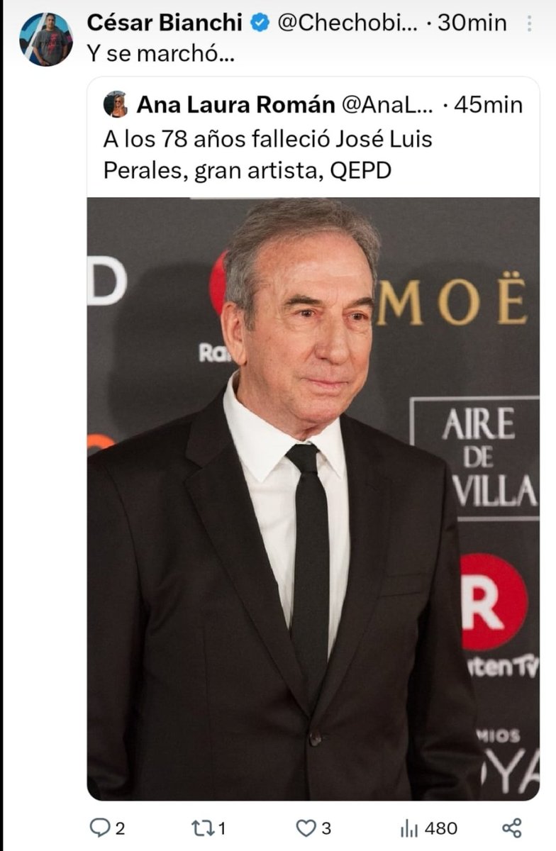 TGallette's tweet photo. @Chechobianchi tenes tan mal gusto que das pena. 
Levantar una nota de un fallecimiento con un comentario ...Y SE MARCHO... y sin ni siquiera chequear... te llamas periodista? Muy penoso.... te queda grande el título.. https://t.co/BnVpweuJju