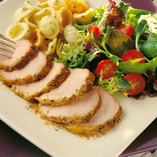 TasteofPork's tweet image. 3 ingredients. 25 minutes. This simple seasoning recipe will allow the tenderloin to go with anything, like a side of pasta and greens. 

yummly.com/recipe/Peppere… 

 Cook to 145 degrees F followed by a 3-minute rest. 

#nationalporkboard #porkcheckoff  #easyrecipes  #tenderloin