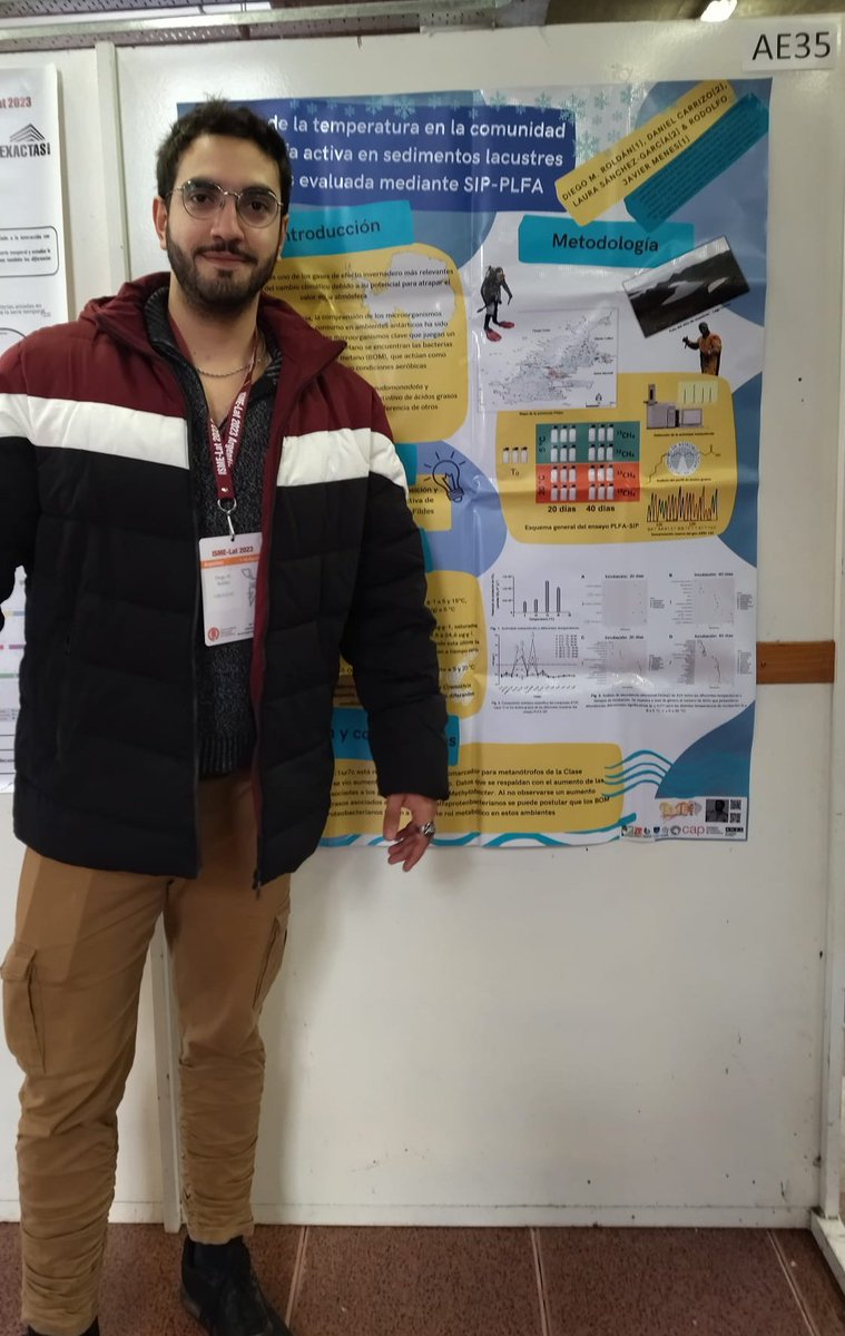Comienza #ISMELat2023 y en esta oportunidad traemos el poster: 

"Impacto de la temperatura en la comunidad metanótrofa activa en sedimentos lacustresantárticos evaluada mediante SIP-PLFA"

<a href="/ISME_microbes/">ISME - International Society for Microbial Ecology</a>
<a href="/PedecibaB/">PEDECIBA - Biología</a> 
<a href="/SociedadSum/">Sociedad Uruguaya de Microbiología-SUM</a>