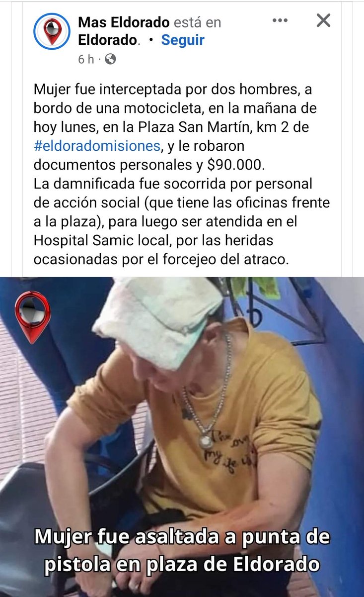 De a poquito en Eldorado estamos perdiendo lo que tanto nos gustaba, la tranquilidad de andar por ahi sin tener miedo, es increíble la cantidad de chorritos sueltos que hay, le llegan hacer algo así a mi mamá y hago justicia por mano propia, me importa una mierda las