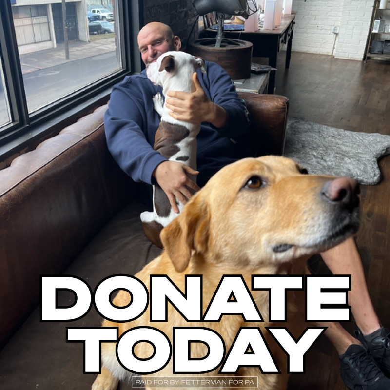 JohnFetterman's tweet photo. hiiiiii it’s me levi fetterman

emotional support dogs need support too 🐶💙

me + my sister artie have been hard at work supporting our humans since jawn was elected to the senate.

can u plz throw jawn’s campaign a couple bones or $10? artie + I rly appreciate the help, tysm ✨