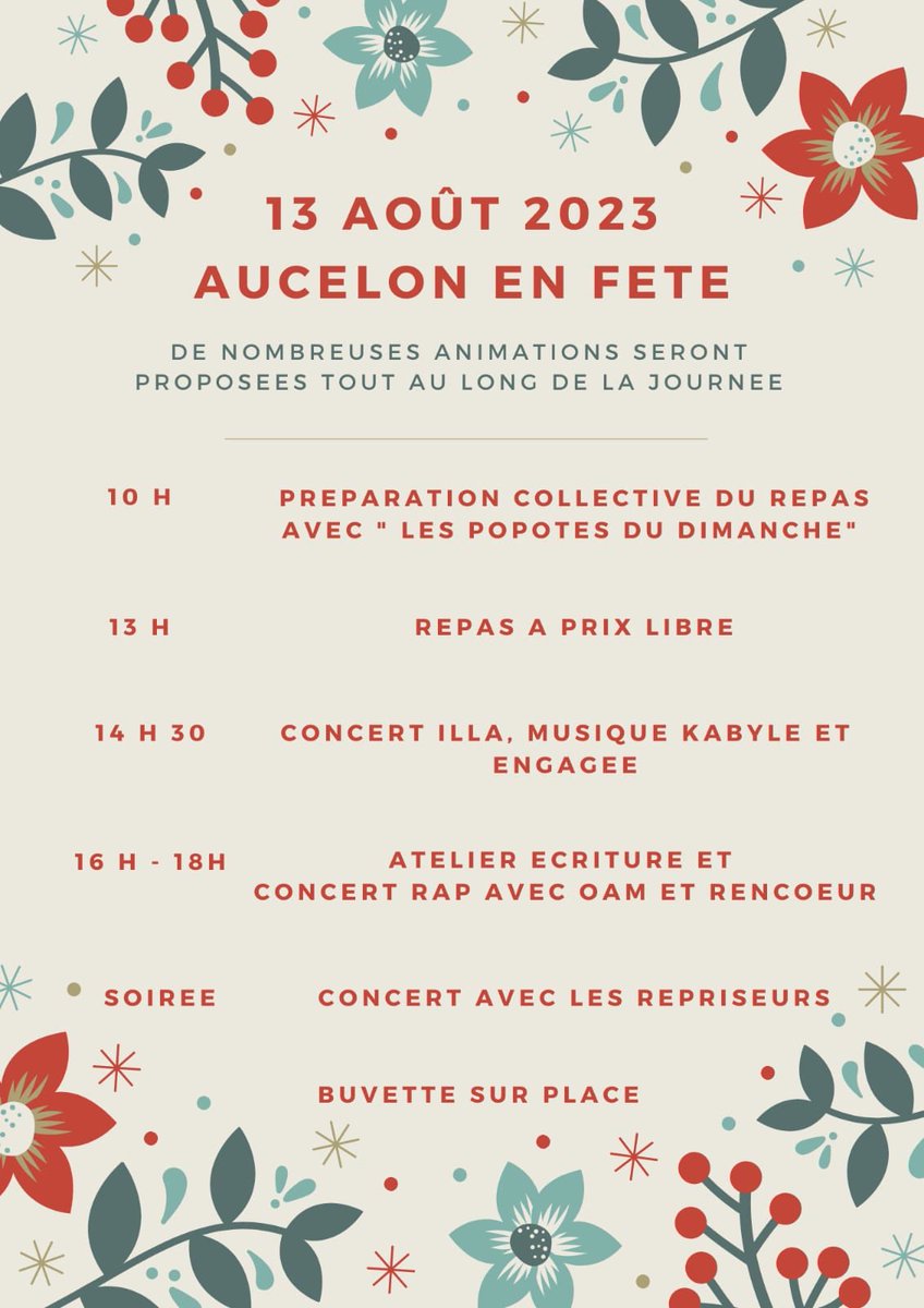 Dimanche 13 Août - rdv à Aucelon
