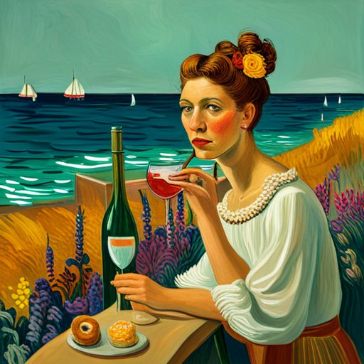 Text ➡️image AI
Lady with two left Hands eating and drinking wone in van Gogh style😁👍❤️