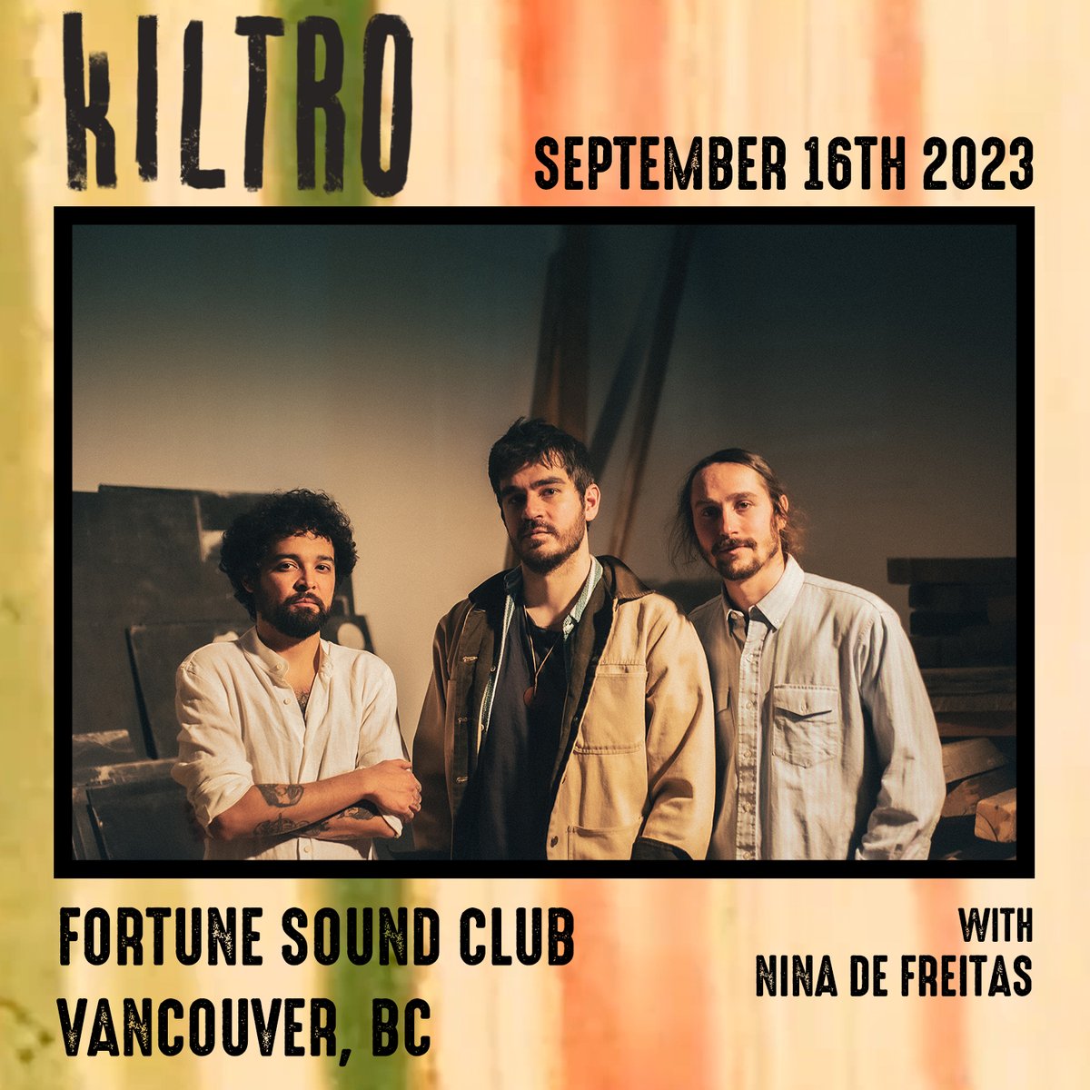 Do604's tweet photo. Mark your calendars! @KiltroMusic will be performing Chilean-American folk rock at @FortuneSound on September 16th, featuring Nina de Freitas. Enter to win your way in!
https://t.co/xIbTHXGMvo https://t.co/voB0UqJf5j