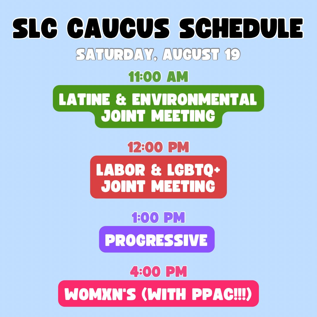Happy Monday Young Dems! Here’s the post you all have been waiting for - these are all the amazing caucus meetings you will be able to attend at our next State Leadership Committee meeting on 8/19 in Visalia. We are less than 2 weeks away - register at the link in our bio today!