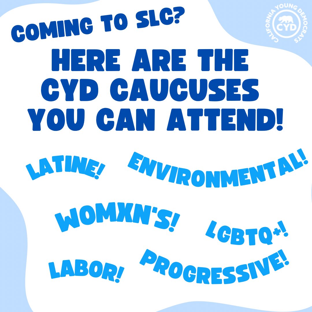 CAYoungDems's tweet photo. Happy Monday Young Dems! Here’s the post you all have been waiting for - these are all the amazing caucus meetings you will be able to attend at our next State Leadership Committee meeting on 8/19 in Visalia. We are less than 2 weeks away - register at the link in our bio today! https://t.co/MOXUf2bD50