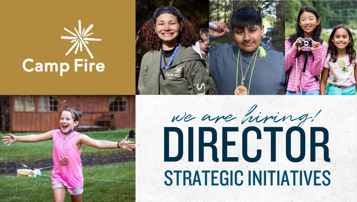 Camp Fire is hiring a Director of Strategic Initiatives! The Director of Strategic Initiatives at Camp Fire National Headquarters will be at the forefront of innovation, driving strategic growth and impact for the organization. campfire.org/director-strat…