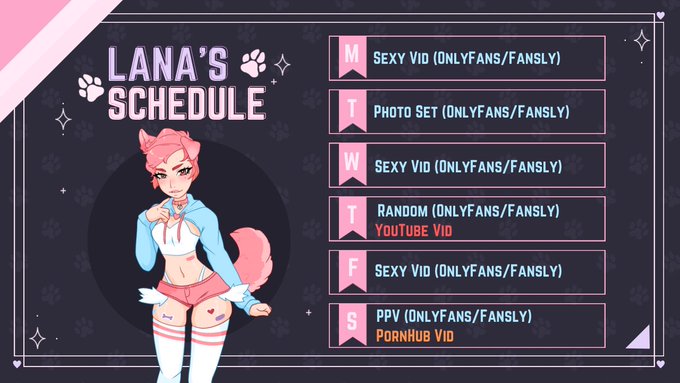 My onIyfans/fansIy, youtube, and pornhub schedule! There will also be random streams, and daily posts