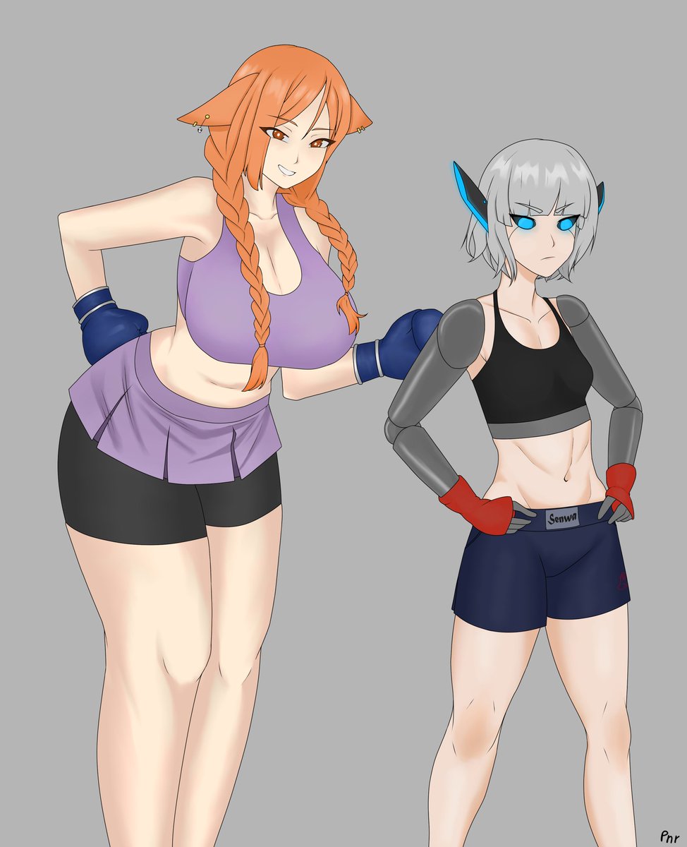 SnowfieldYuki's tweet photo. Kiri was afraid of getting eaten by people who wanted to try giraffe meat so she asked Raine to teach her how to fight

Art by @_pener 

#illusfield https://t.co/idXWdDwFX4