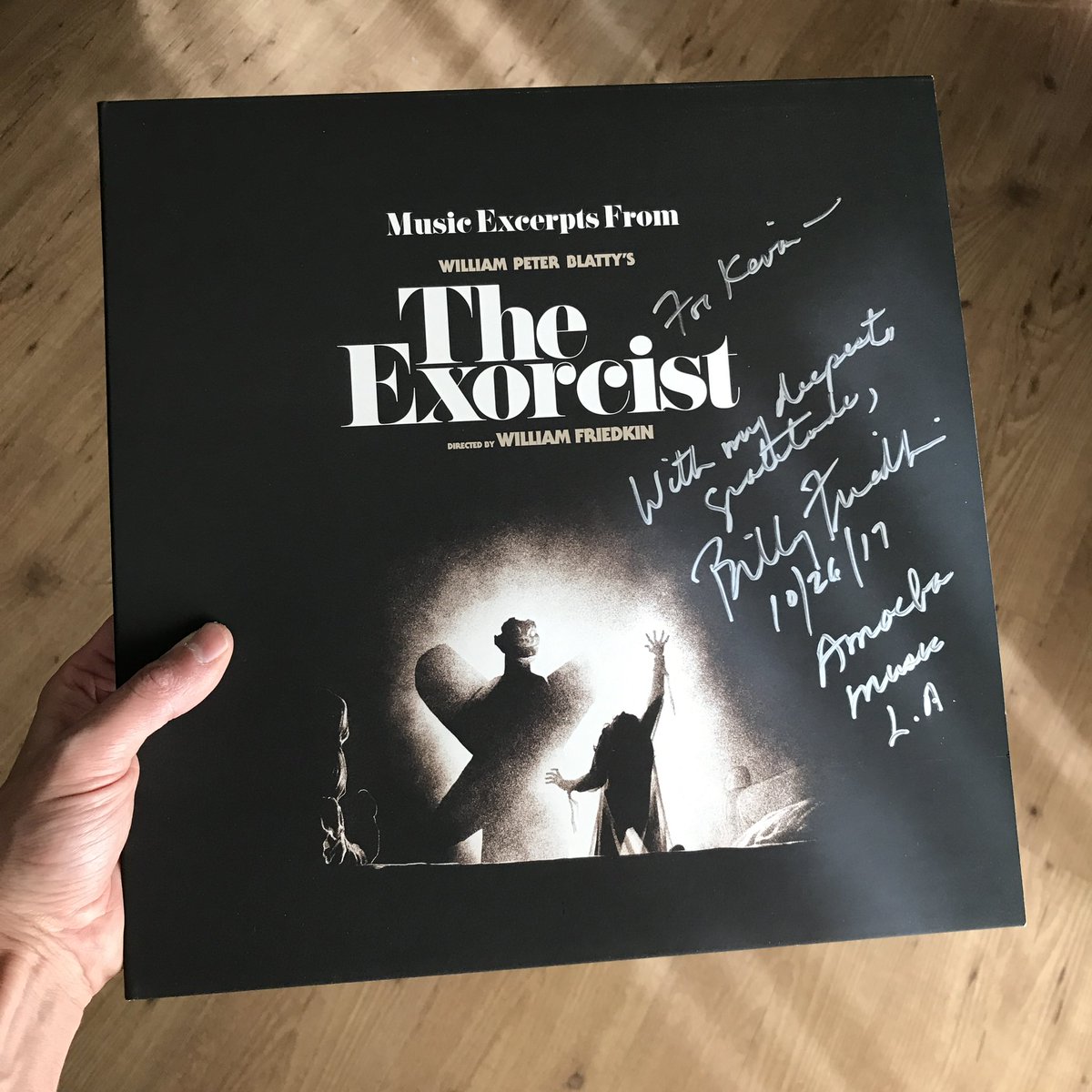 waxworkrecords's tweet photo. RIP William Friedkin. One of the biggest highlights of our time at WW has been working with and getting to know director William Friedkin. He was one of a kind. A true pioneer of filmmaking that told it like it is. A straight shooting visionary that everyone will talk about and be inspired by as long as movies are still getting made. He was punk before punk rock was a thing. You could feel the electricity radiating from him. Our relationship started when we released THE EXORCIST original soundtrack back in 2017. We held a sold out in-store signing on Halloween at @amoebamusic that lasted for hours. Billy stuck around and signed every single thing placed in front of him, and he spoke to every fan that stood in a line that wrapped around the store. This led to us working closely together on releasing CRUISING for the very first time, and then Tangerine Dream’s 1977 debut film score SORCERER. We’re going to miss him a lot.
