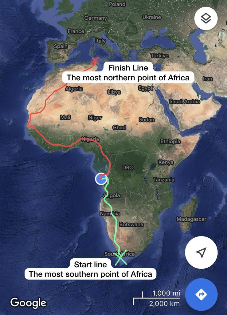 hardestgeezer's tweet photo. #ProjectAfrica Day 108: 50km

Been out here a long time. Not even halfway. Till the end🫡 https://t.co/xIVloP7xsw