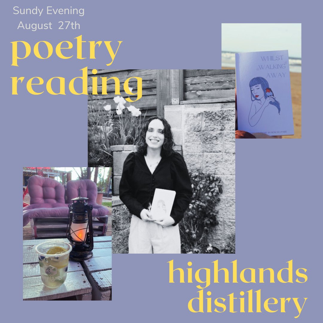 #Colorado see you Sunday, August 27th for poetry, prose, and provisions at #highlandsdistillery 
.
.
.
#poetrytwitter #poetryreading #localauthor #grandjunctionco #westernslope #poetryandprose