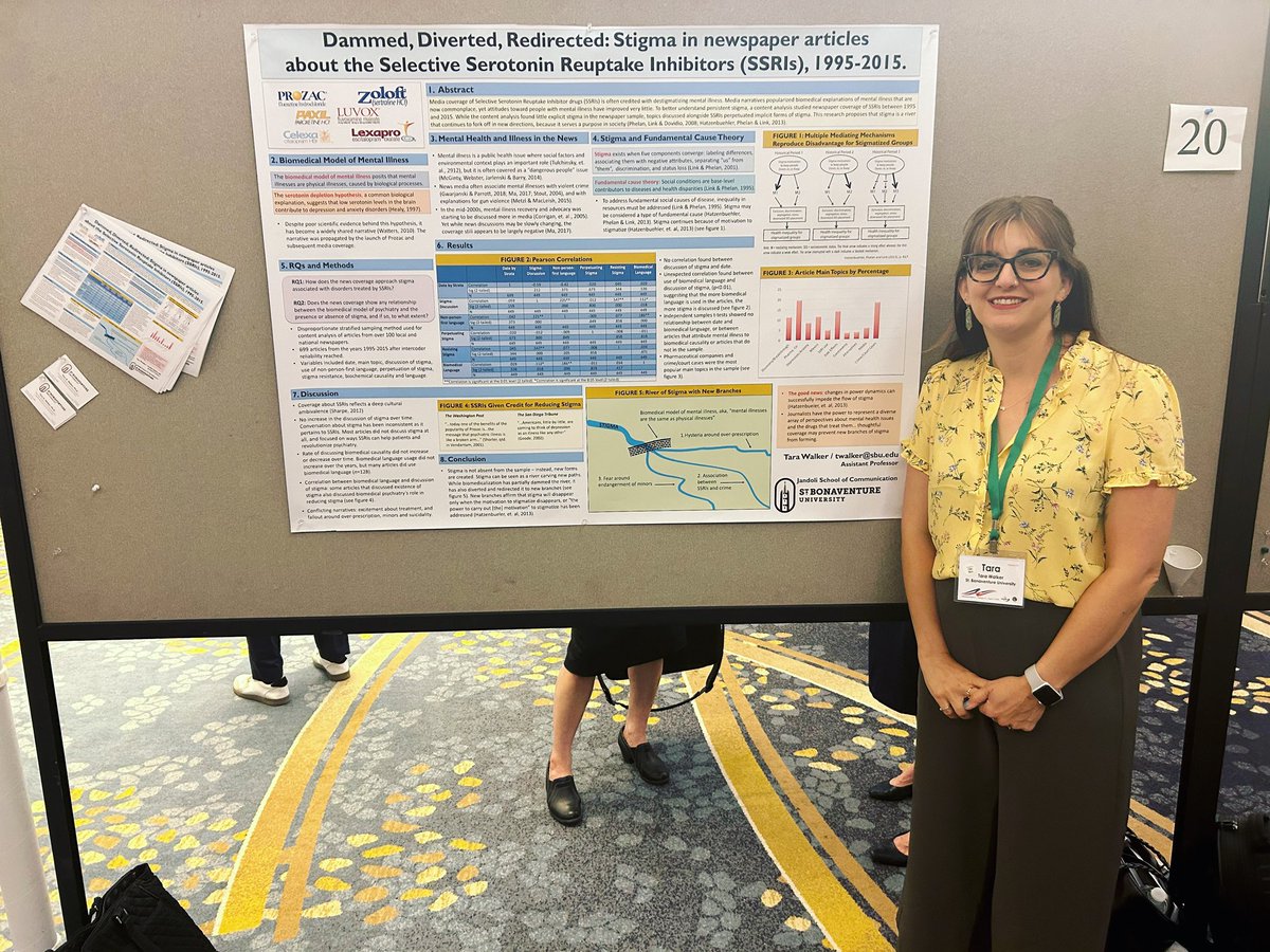 #BonasJSchool’s Dr. @taragracewalker preparing to present her paper, “Dammed, Diverted, Redirected: Stigma in Newspaper Articles about the SSRIs” at #aejmc23!