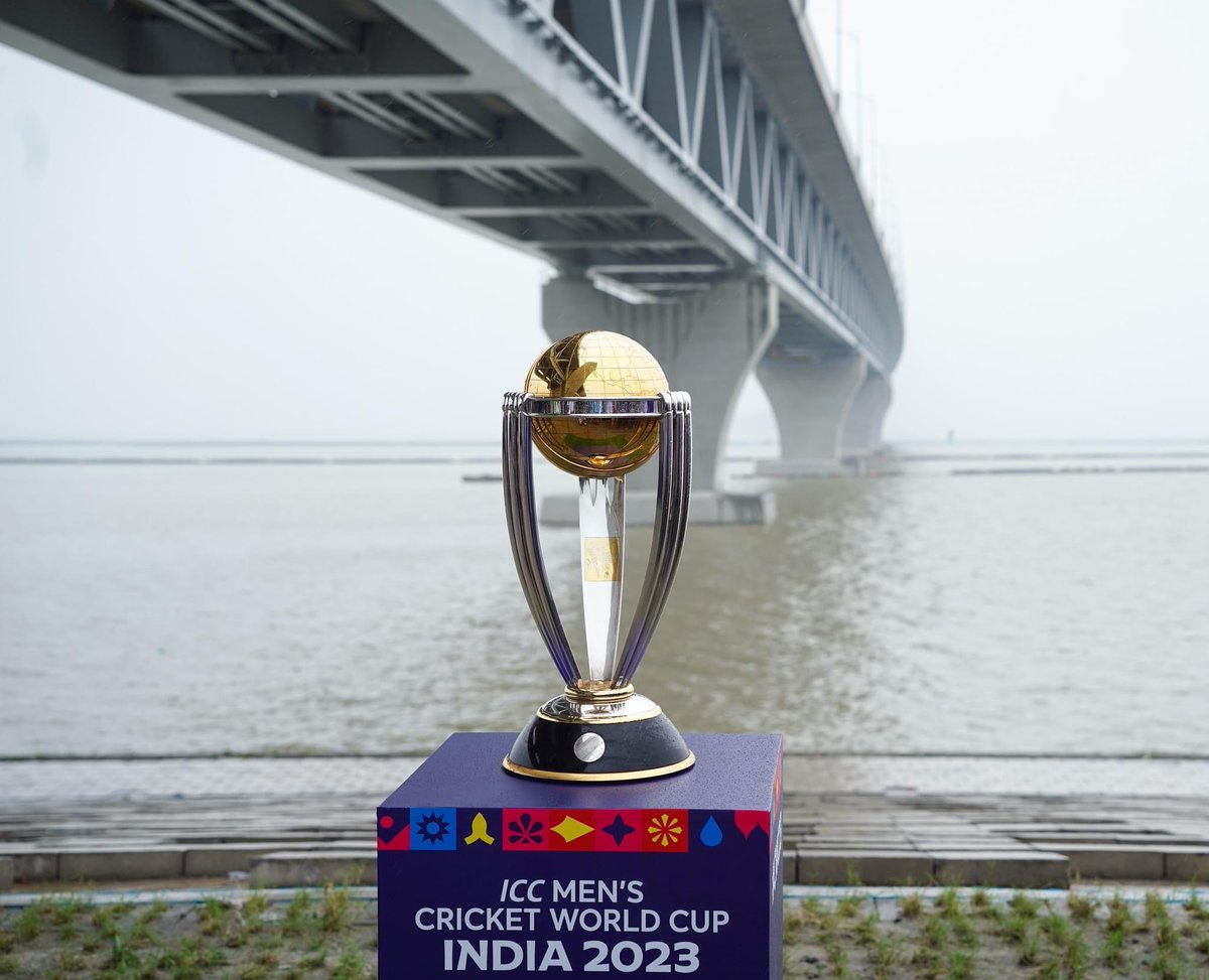 IsalmSakib's tweet photo. Padma Bridge and World Cup Trophy on Pramatta River. Bangladesh will win this time. https://t.co/BLlh4HZE5X