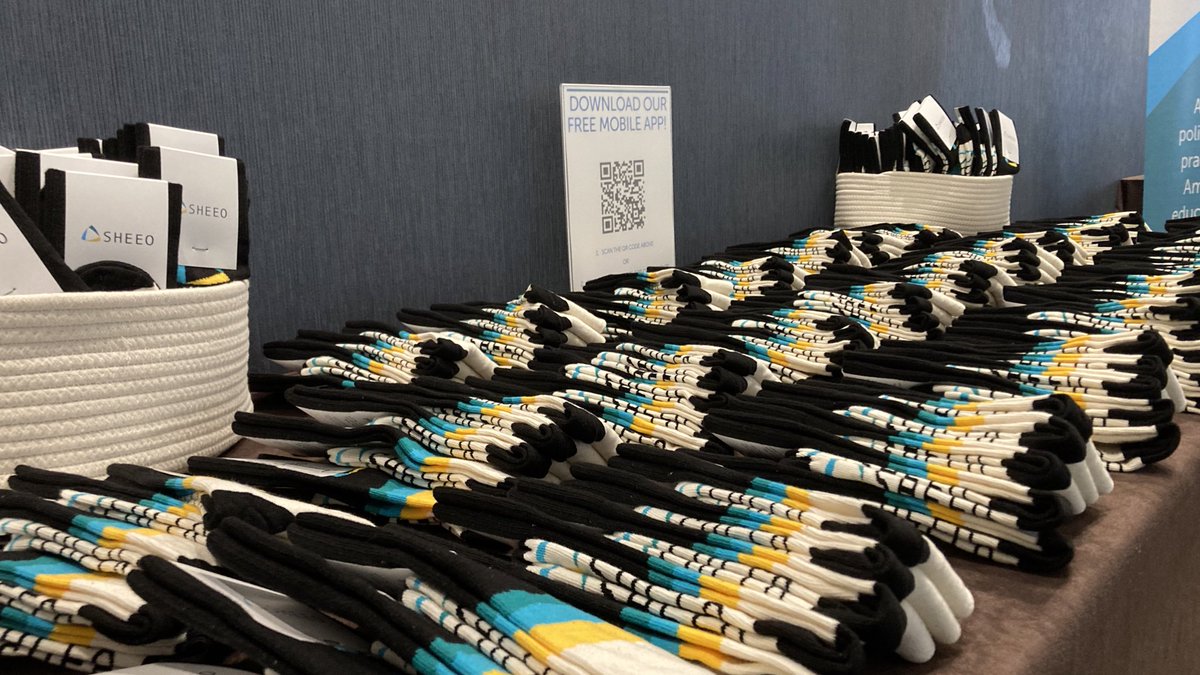 SHEEOed's tweet photo. We’re here in Denver for the #SHEEO2023 Policy Conference! Come see us at registration prior to the reception to get your #socksofhighered! https://t.co/FxSavj0EWV