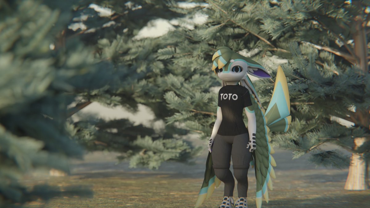 Did quite a quick render
…
Bird seems to be lost out in a flat forest, suddenly he meets someone and this picture got taken