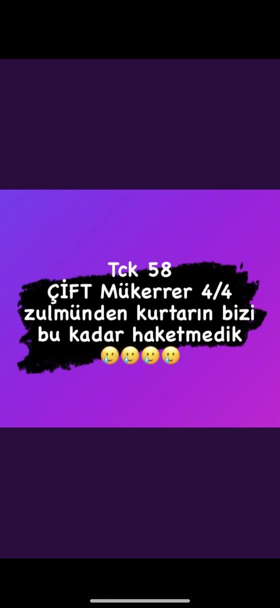 <a href="/yilmaztunc/">Yılmaz TUNÇ</a> <a href="/RTErdogan/">Recep Tayyip Erdoğan</a> #AdaletNetOlmalı

TCK 58 Madde değil ZULÜMDÜR ‼️

“Terörün” 4/3 ve denetim hakkı olduğu bu sistemde

2. Mükerrer basit kamu davalarıyla 
Hem 4/4 ceza alır‼️
Hem açık ve denetim hakkı olmaz‼️
Hem yasadan yararlanmaz‼️

<a href="/yilmaztunc/">Yılmaz TUNÇ</a> <a href="/avabdullahguler/">Abdullah Güler</a> <a href="/ramazancan0071/">Ramazan CAN🇹🇷</a> <a href="/cuneytyuksel_/">Prof. Dr. Cüneyt Yüksel</a>