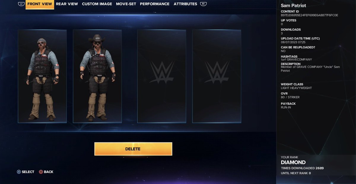 turf1654's tweet photo. GRAVES, Mohammad Kareem, Babayka, and Sam Patriot are all uploaded to cc. Tags: Turf, GRAVECOMPANY

#WWE2k23 https://t.co/8XSTW6NofA