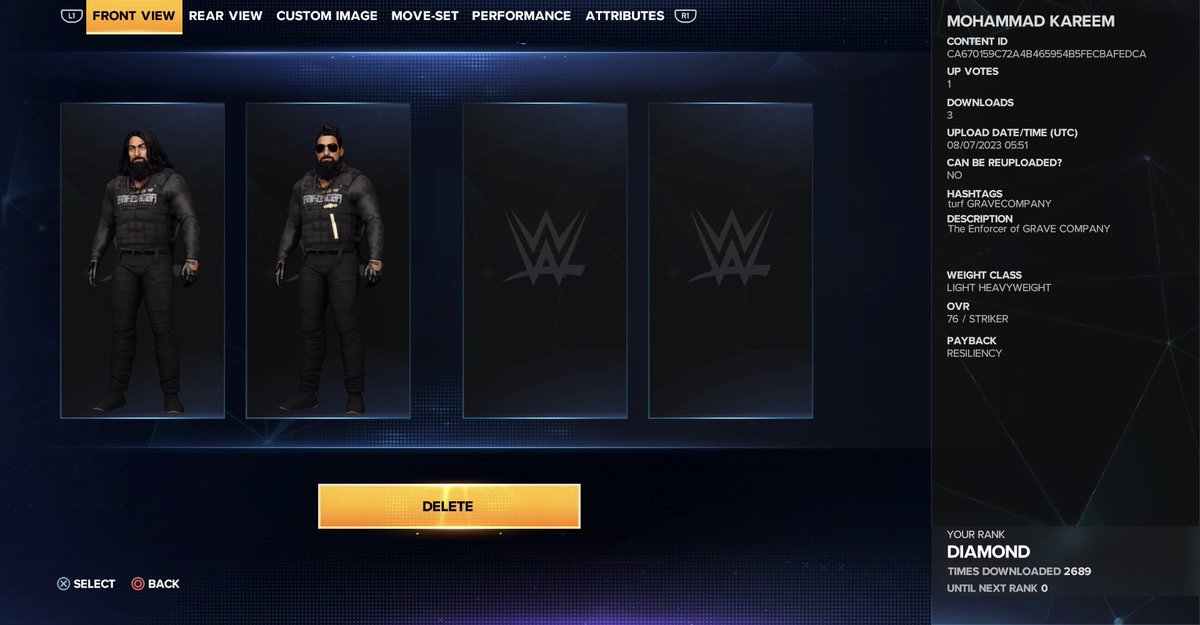 turf1654's tweet photo. GRAVES, Mohammad Kareem, Babayka, and Sam Patriot are all uploaded to cc. Tags: Turf, GRAVECOMPANY

#WWE2k23 https://t.co/8XSTW6NofA