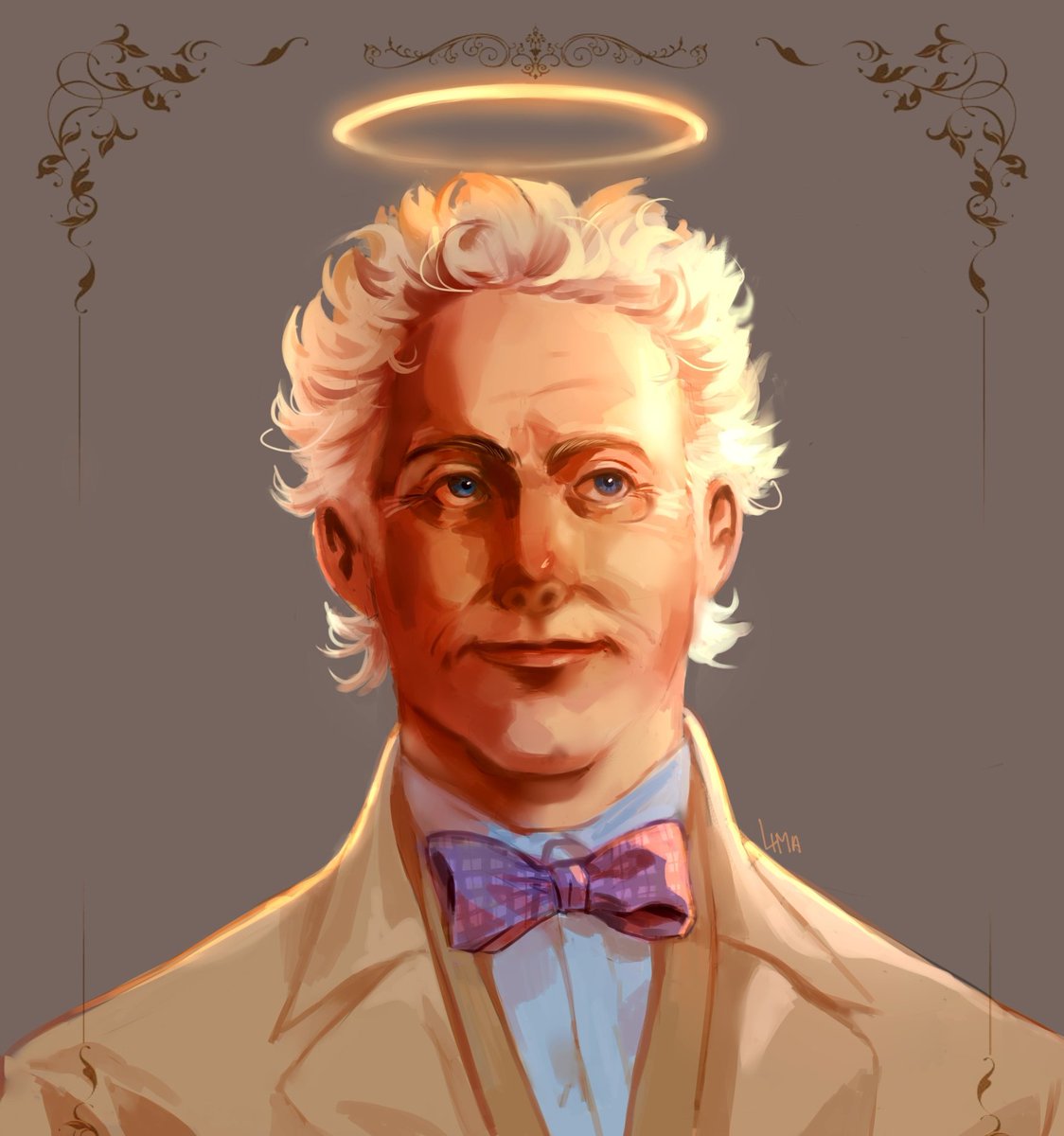 limaetorel's tweet photo. In general, this is the first picture from the redraws of portraits from the 2019. Well, just look what a cutie

#GoodOmensFanArt #GoodOmens #Aziraphale #art https://t.co/flJ0XVDQTN