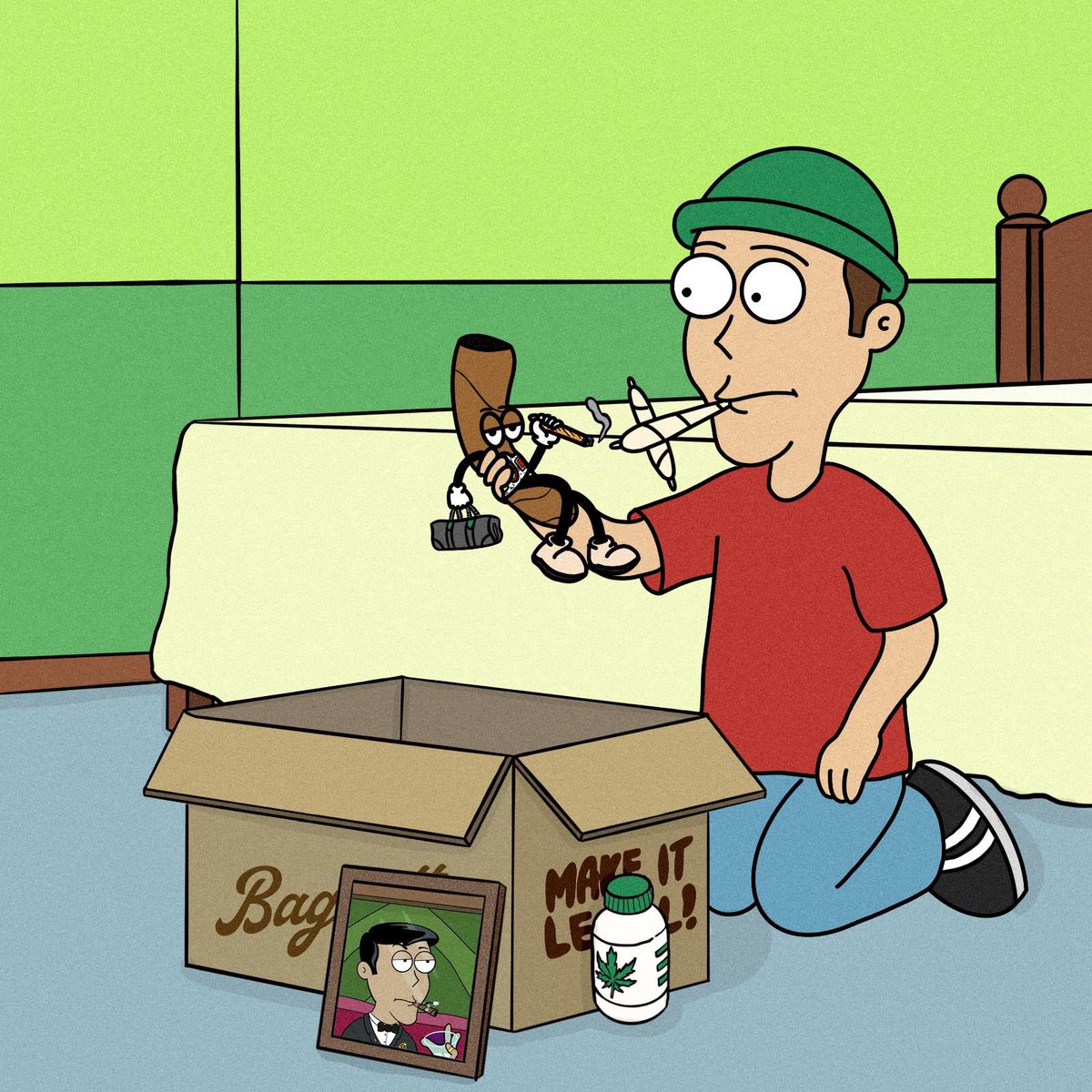 Hi stoners, first snapshot taken on Friday 📸

A secret mistery box is still available to the person who will mint Monsieur Ben, the special 1/1 in collaboration with <a href="/BaguetteClub/">Baguette Club</a> 🥖

An hint: this is a physical prize that can be delivered directly to your place 📦

#MakeItLegal