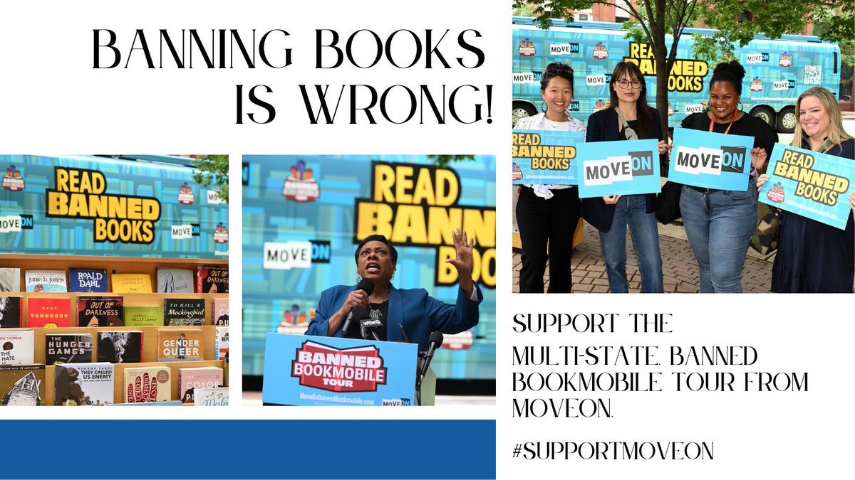 Support the multi-state Banned Bookmobile tour from MoveOn. Ensure that young Americans will read diverse stories that reflect all identities. Banning Books is wrong.
#Moveon #stopbanningbooks #freedomtoread #steveramoswriter #bannedbookmobiletour