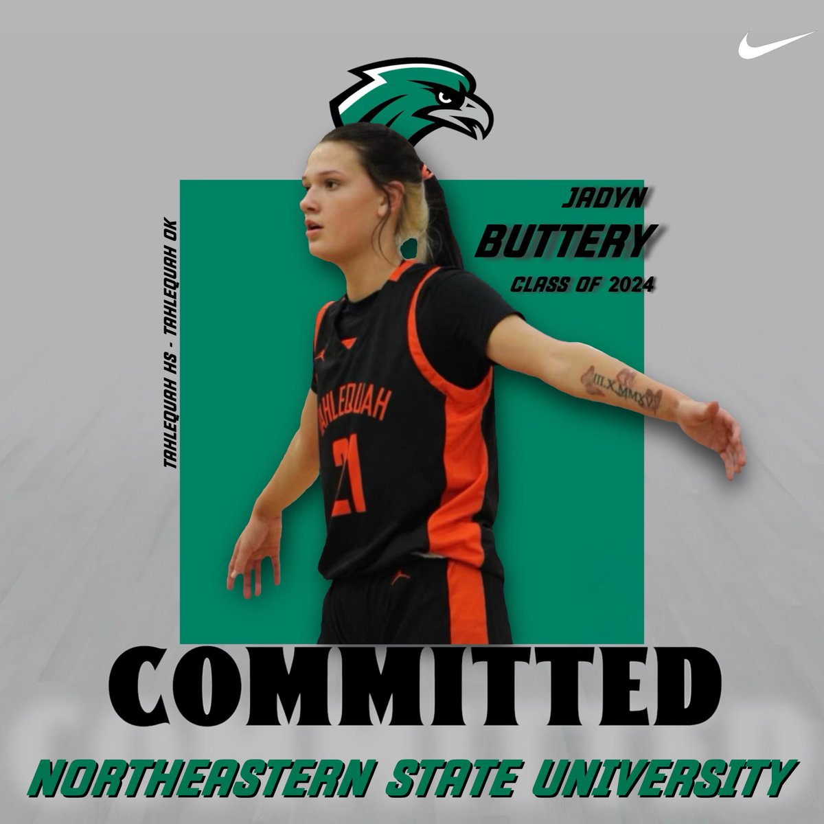 COMMITTED!!💚🤍<a href="/TahlequahHoops/">Tahlequah Basketball</a> <a href="/RiverHawksWBK/">Northeastern State Women’s Basketball</a>