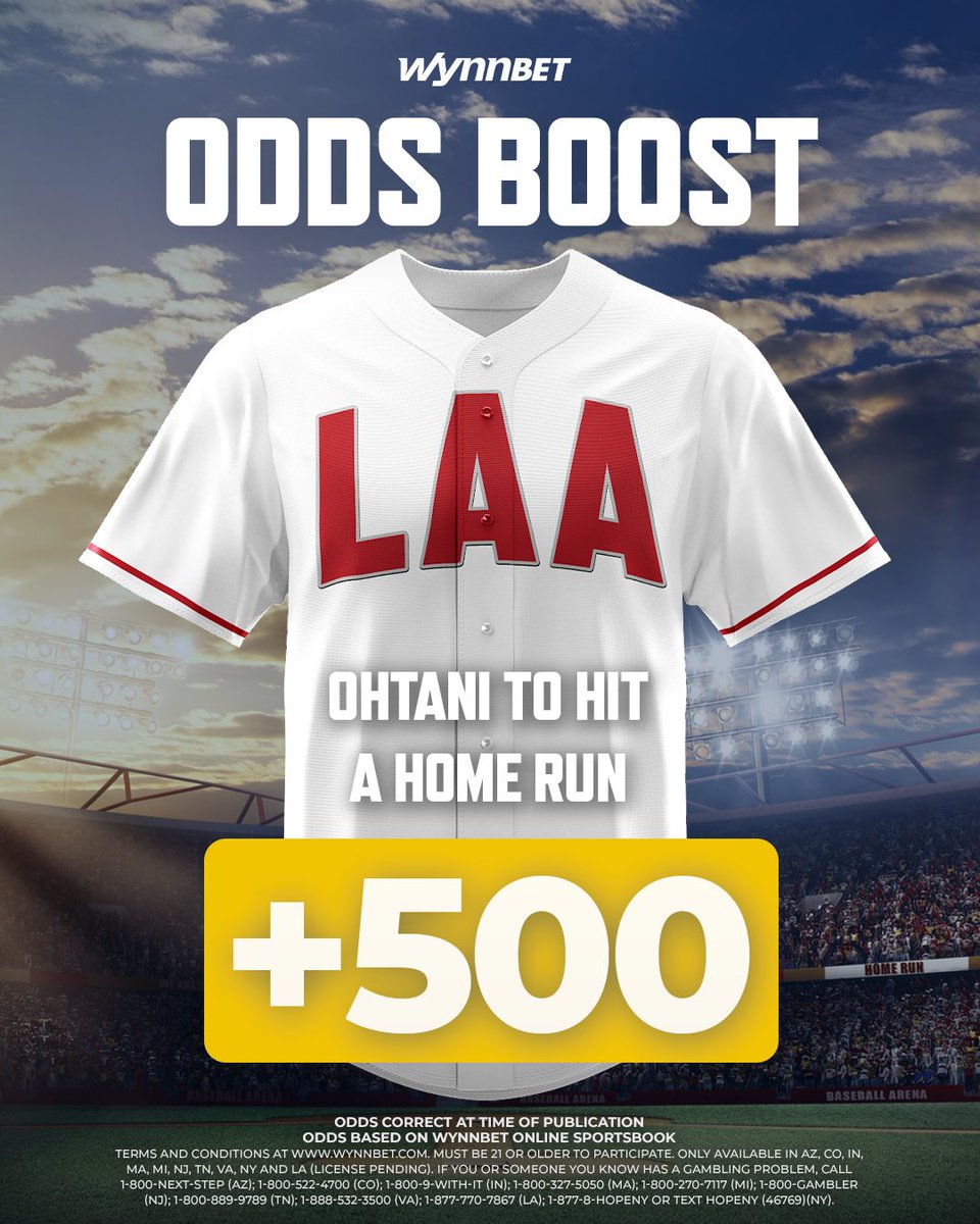 One of the most electrifying players in baseball 🔥 Check out this special Shohei Ohtani home run boost in the new WynnBET Online Sportsbook! Available now in AZ, CO, IN, LA, MA, TN, VA & WV.