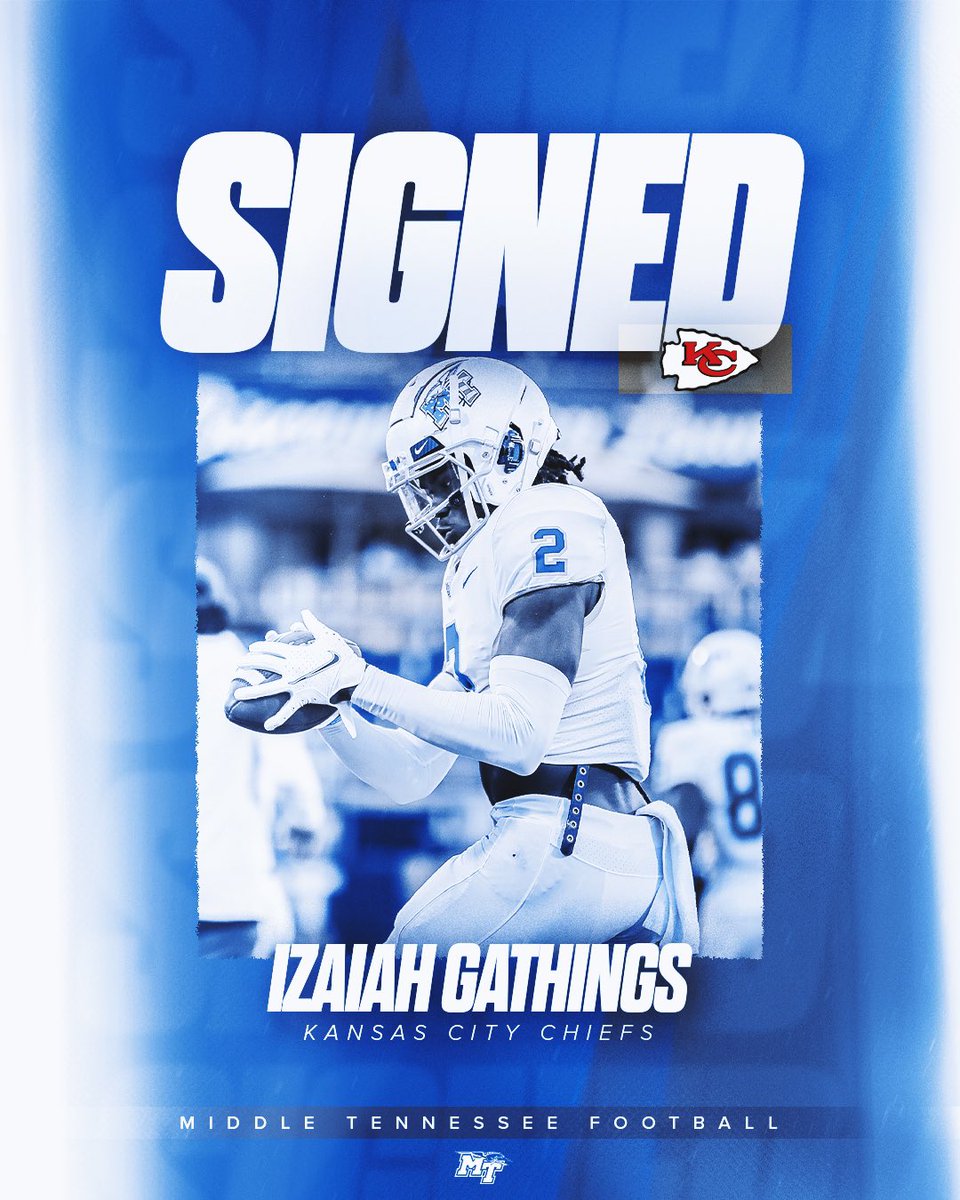 Congrats to Izaiah Gathings on signing with the @Chiefs ! #MiddleMade #ChiefsKingdom