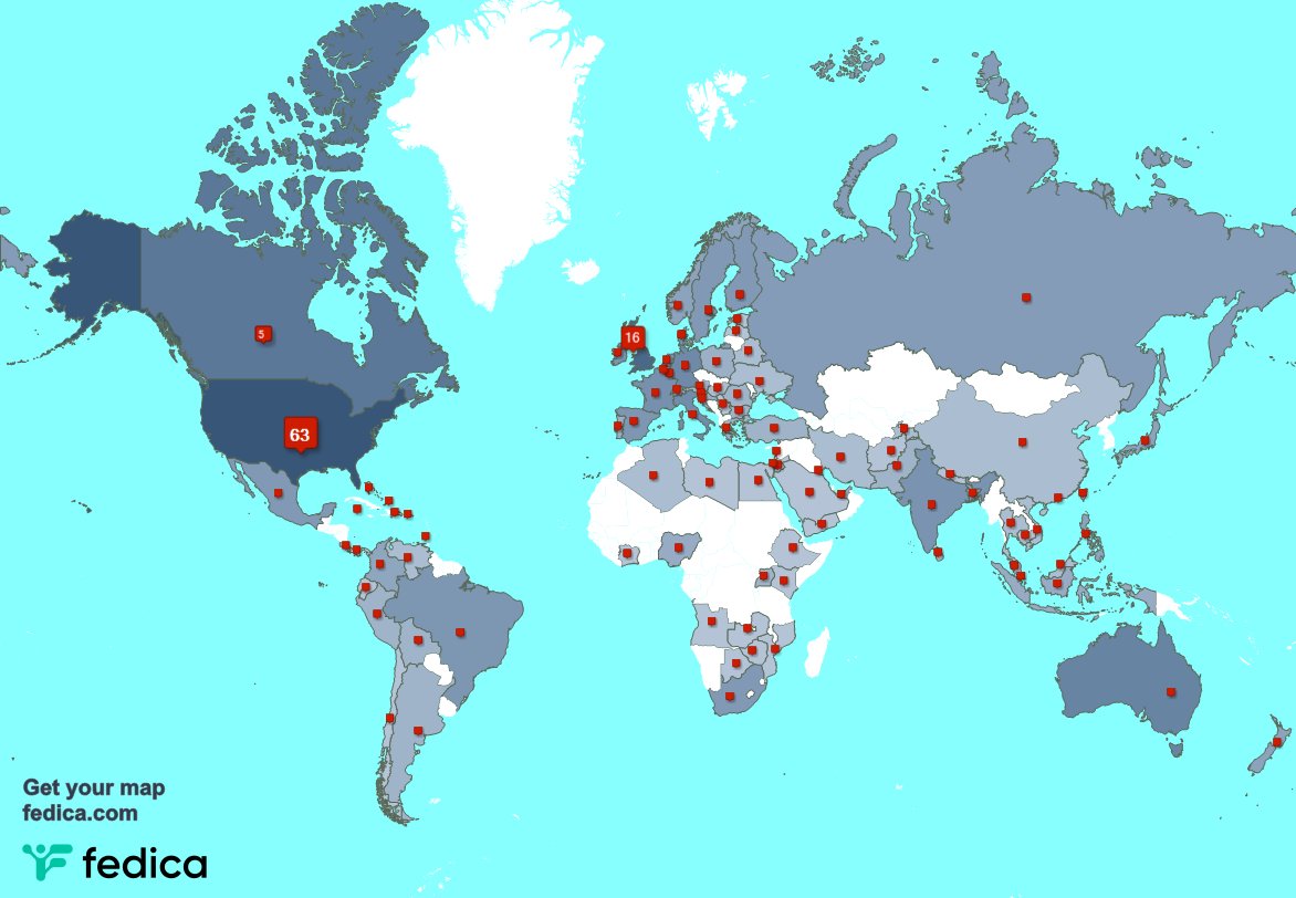 I have 3 new followers from Costa Rica 🇨🇷, and more last week. See fedica.com/!garrettband