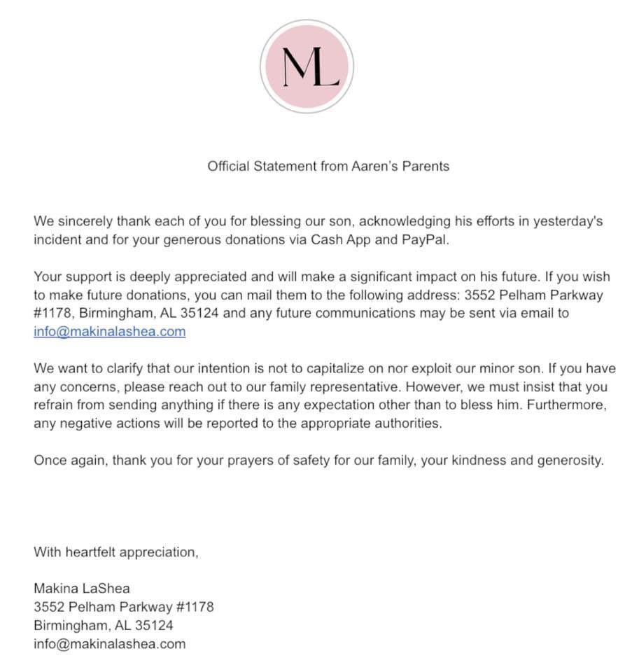 CJLawrenceEsq's tweet image. From Aaren’s family (The swimmer)