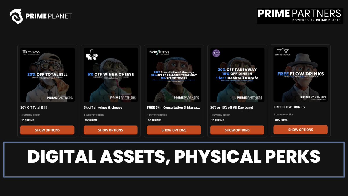 Ayo! 

PrimePlanet is positioned in web3, but we are also making strides to establish a strong presence in web2. ❤️

Holders can expect a wide array of offerings come their way including events, physical products, merchandise, entertainment, and more!

We are building a brand. 👈