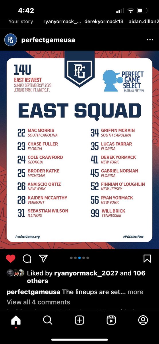 BroderKatke's tweet photo. Honored to be named to the Perfect Game 14U Select Fest East Squad and recognized as one of top 48 players in the country, along with 4 of my Hit Dog teammates.

#knockdownthedoor 
#bluecollar #dogsontop @JBrownPG @baseballcrazy00 @DukeCoachBK @_erictyler @coachchris14 https://t.co/mt64wQ4hPw
