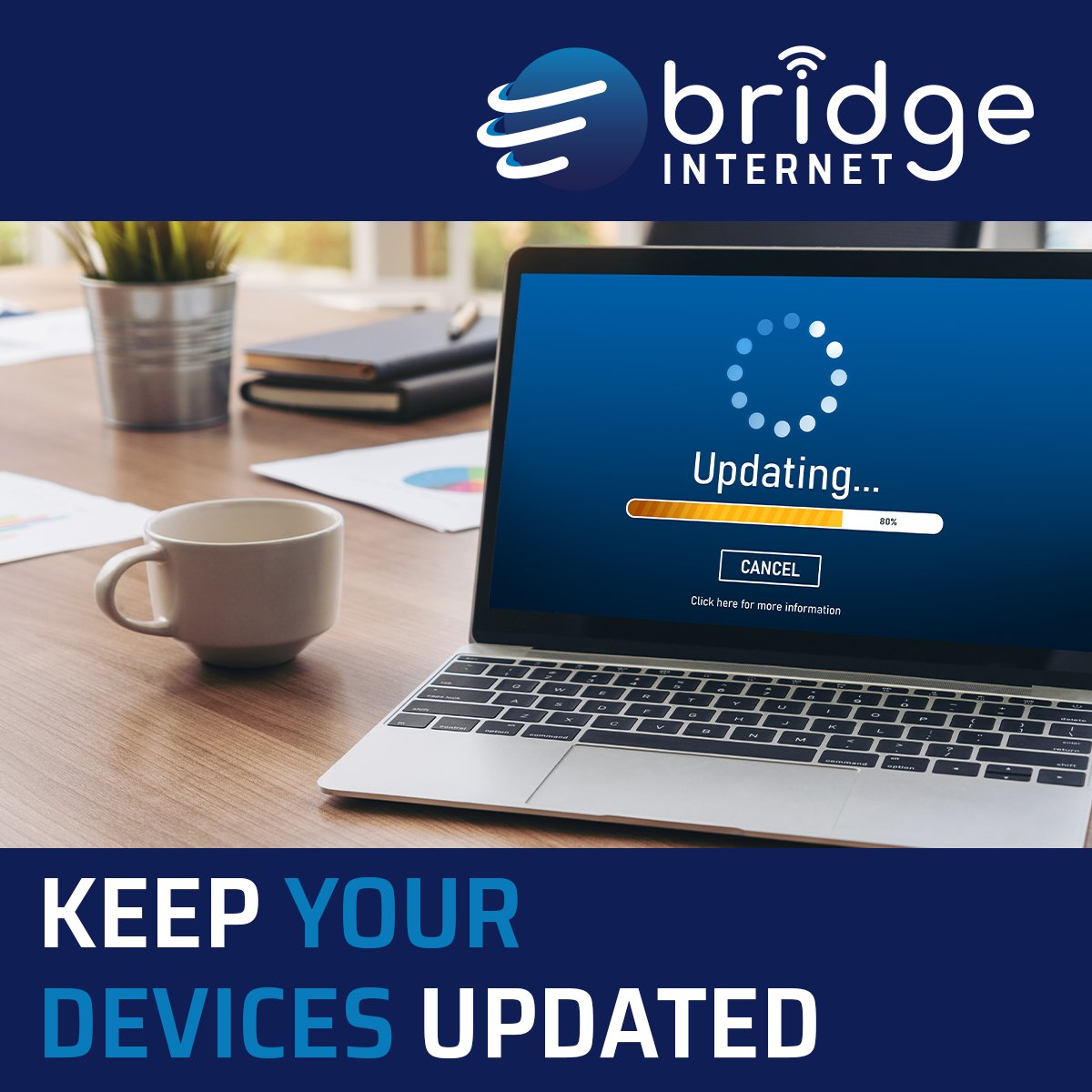 Ensuring a secure online presence is paramount in today’s rapidly evolving digital landscape.

Regularly updating your devices’ software is crucial for security.

Set your devices to auto-update or manually check for updates frequently.

📱 800-555-5538

bridgeinternet.com