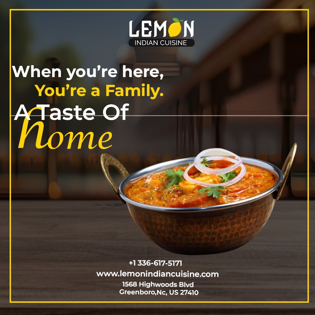 LemonIndianNC's tweet photo. Experience the Flavors of India at Lemon Indian Cuisine! 🍋
 
Come with your family to enjoy a delightful culinary journey in Greensboro, North Carolina.🍽️ 👨‍👩‍👦 
  
#LemonIndianCuisine #GreensboroEats #FamilyFoodie #NorthCarolinaEats #DeliciousDining #FamilyFriendly #DineOut #NC https://t.co/8wMhnXTbVH